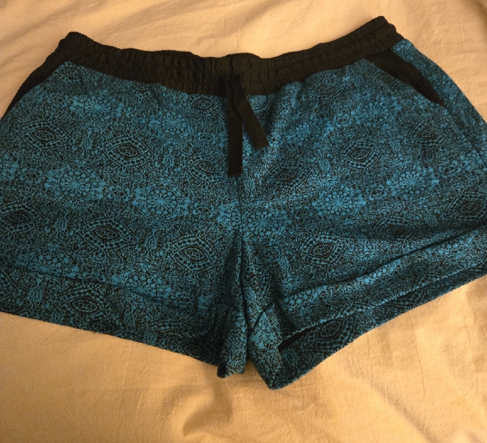 Maurices Teal Blue and Black Shorts with Elastic Waistband